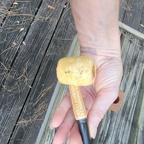Missouri Meerschaum ORIGINAL Pipe Corn Cob Bamboo Shank Curved Stem EXCELLENT! - Picture 7 of 11